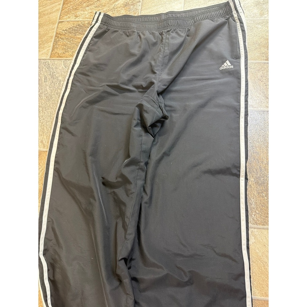 Adidas Track Pants Black‎ White Stripes Athletic Joggers Mens Size L
